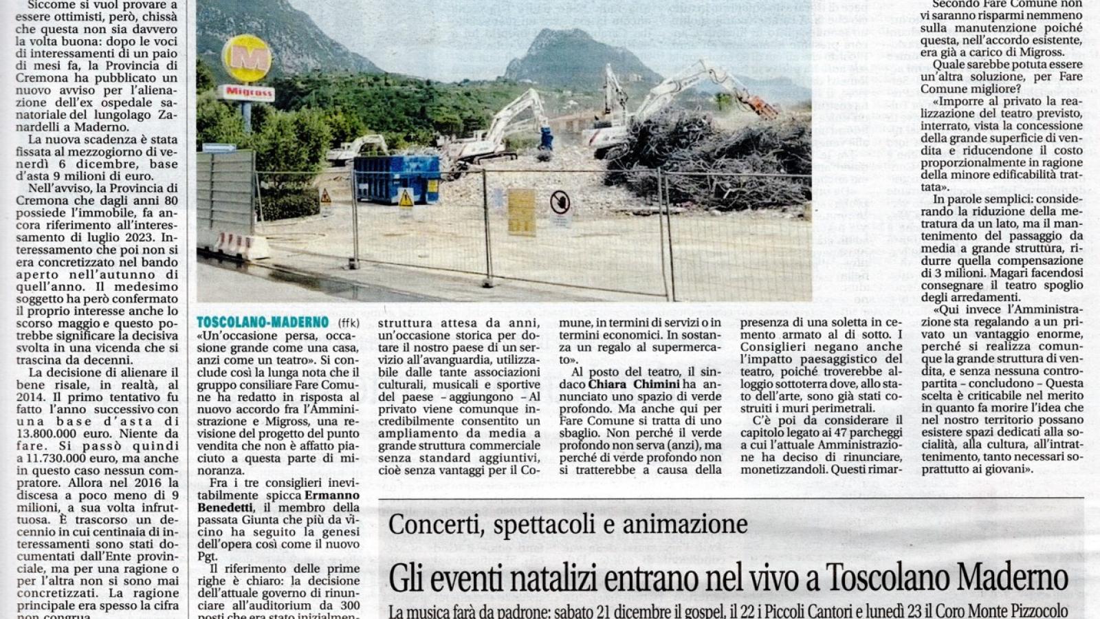 Galleria: Parcheggi MIGROSS che non vengono più ceduti al Comune?